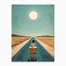 Boy On A Road Canvas Print