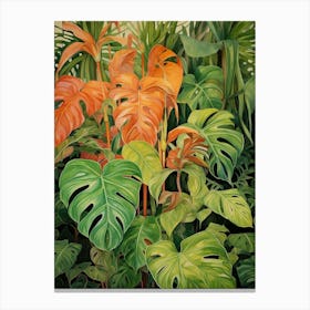 Tropical Plant Painting Philodendron 1 Canvas Print