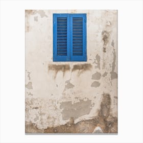 Blue Shutters On An Ancient Wall in Italy Art Print Canvas Print