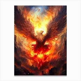 Eagle In Flames Canvas Print