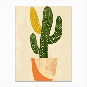 Melocactus Cactus Minimalist Abstract Illustration 3 Canvas Print