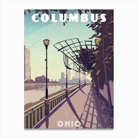 Columbus, Ohio, USA — Retro travel minimalist poster Canvas Print