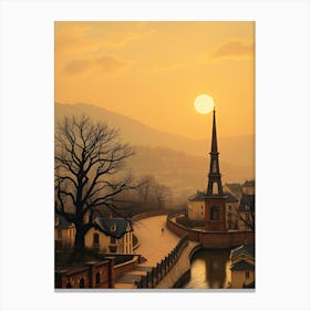 Sunset In The Old Town 1 Canvas Print