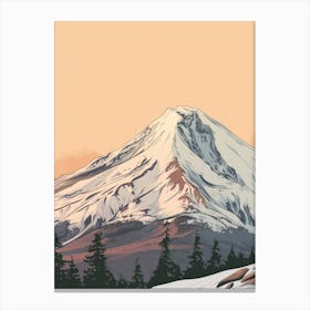 Mount Shasta Usa Color Line Drawing (5) Canvas Print