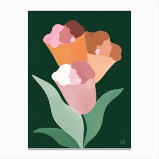 A Happy Bouquet Canvas Print
