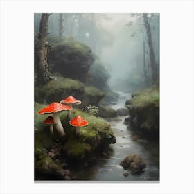 Mushrooms Painting (6) 2 Canvas Print