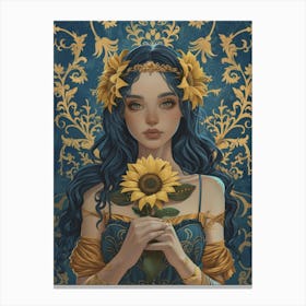 Sunflower Girl 13 Canvas Print