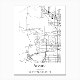 Arvada,United States Minimalist Map Canvas Print