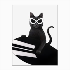 Cat Surfer Canvas Print