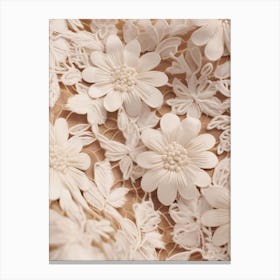 White Flowers On Lace 1 Canvas Print