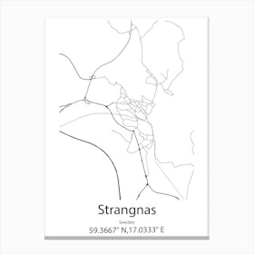 Strangnas,Sweden Minimalist Map Canvas Print