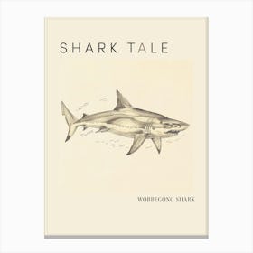 Wobbegong Shark Vintage Illustration 2 Poster Canvas Print