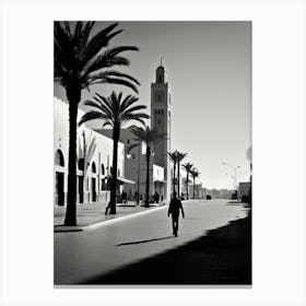Casablanca, Morocco, Mediterranean Black And White Photography Analogue 1 Canvas Print