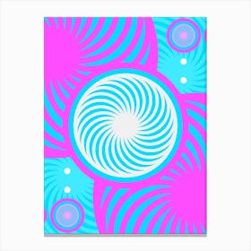 Geometric Glyph in White and Bubblegum Pink and Candy Blue n.0094 Canvas Print