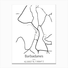 Barbadanes,Spain Minimalist Map Canvas Print