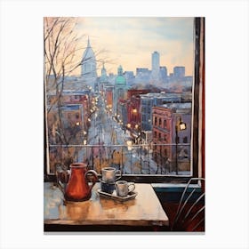 Winter Cityscape New York City Usa 4 Canvas Print