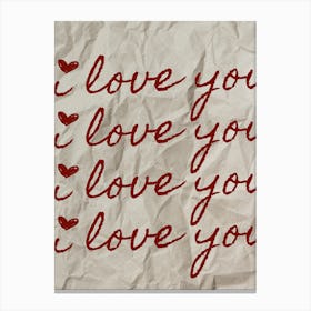 I Love You Canvas Print