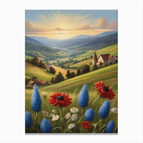 Beautiful Sunset In The Countryside Canvas Print