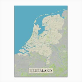 Netherlands (Nederland) map art Canvas Print