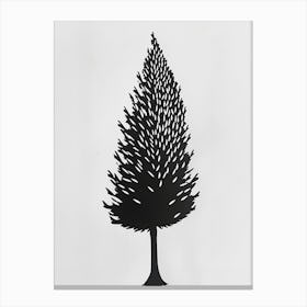 Cypress Tree Simple Geometric Nature Stencil 1 Canvas Print