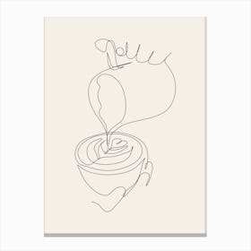 One Line Drawing Of A Cup Of Coffee Canvas Print