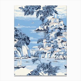 Amalfi Coast, Italy, Inspired Travel Pattern 3 Canvas Print