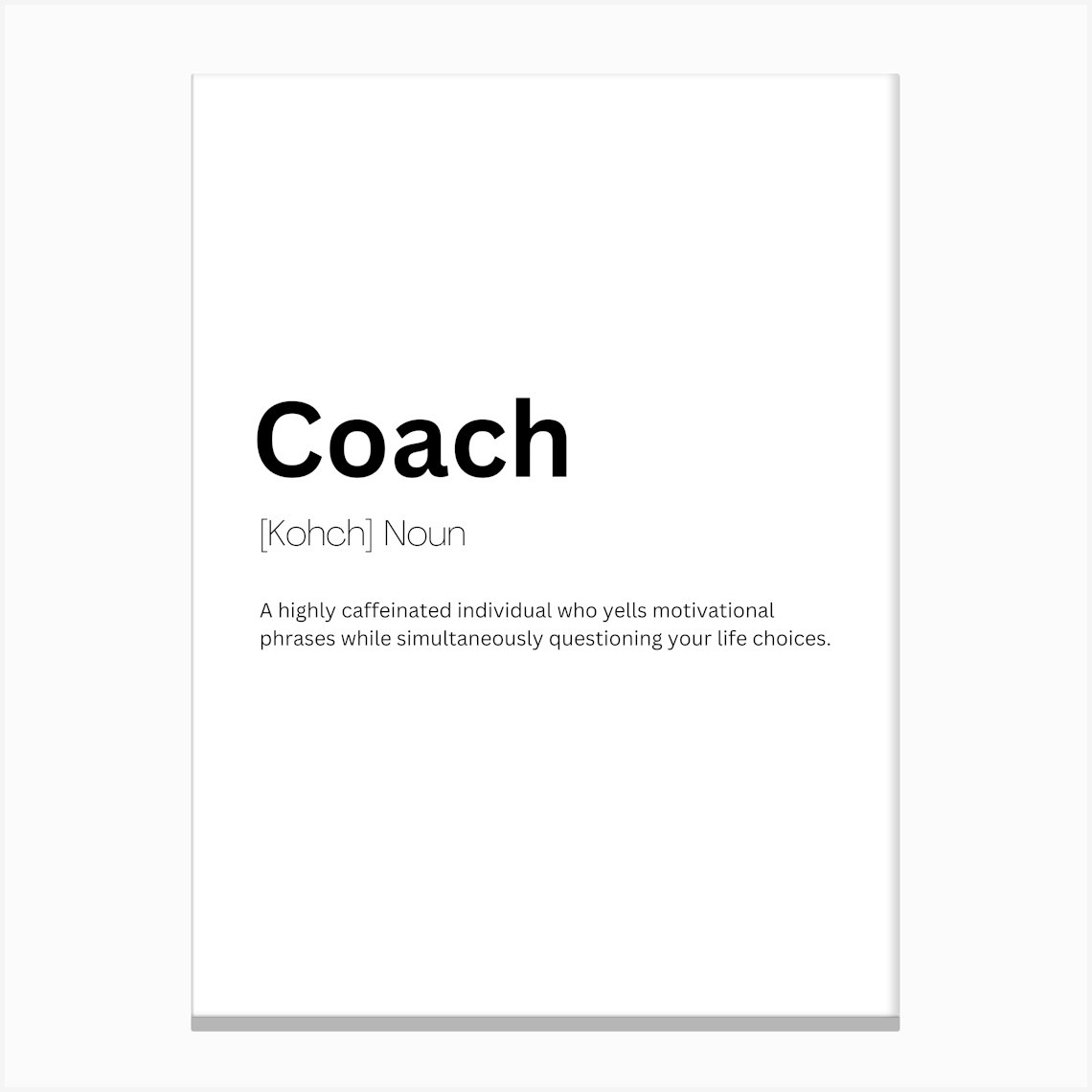 Coach Definition Meaning 1 Canvas Print by Kaigozen