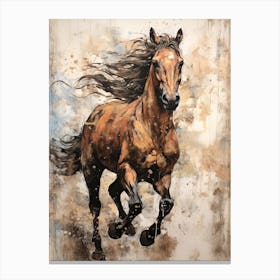 A Horse Painting In The Style Of Mixed Media 3 Canvas Print