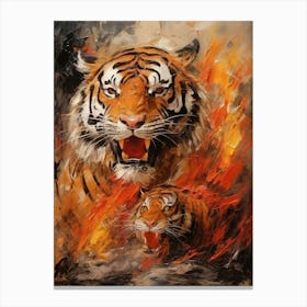 Tiger Abstract Expressionism 3 Canvas Print