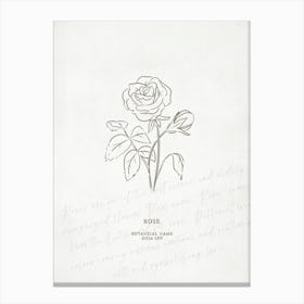 Rose Birth Flower | Antique Canvas Print