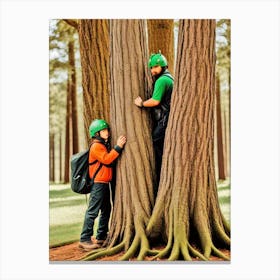 Two People In A Tree 1 Canvas Print