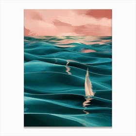 Sailboat In The Ocean Canvas Print