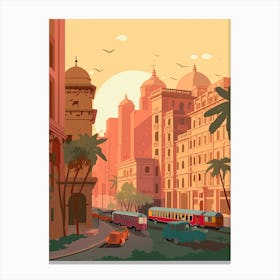 Cairo Egypt Travel Illustration 3 Canvas Print