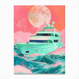 Yacht In The Ocean Canvas Print