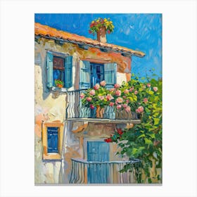 Balcony Painting In Larnaca 3 Canvas Print