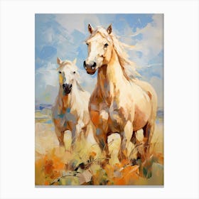 Horses Painting In Montana, Usa 3 Canvas Print