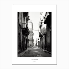Poster Of Catania, Italy, Black And White Photo 2 Canvas Print