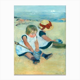 Children Playing On The Beach (1884), Mary Cassatt Canvas Print