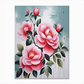 Pink Roses Painting Canvas Print