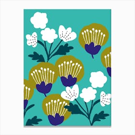 Blooms Aqua Canvas Print