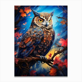Owl In Autumn Canvas Print