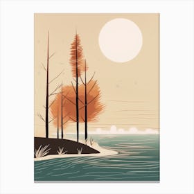 Autumn , Fall, Landscape, Inspired By National Park in the USA, Lake, Great Lakes, Boho, Beach, Minimalist Canvas Print, Travel Poster, Autumn Decor, Fall Decor 12 Canvas Print