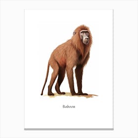 Baboon Kids Animal Poster Canvas Print