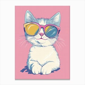 Cute Cat In Sunglasses Canvas Print