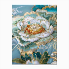 Chinese Embroidered Flower 2 Canvas Print