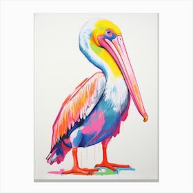 Colourful Bird Painting Pelican 1 Canvas Print