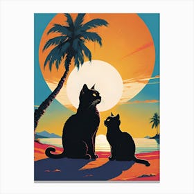 Cats On The Beach Canvas Print