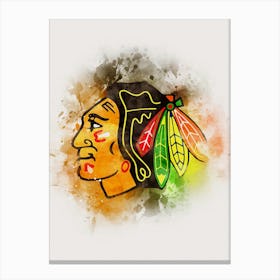 Chicago Blackhawks Watercolor Canvas Print