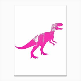 Pink T Rex Dinosaur Silhouette Canvas Print