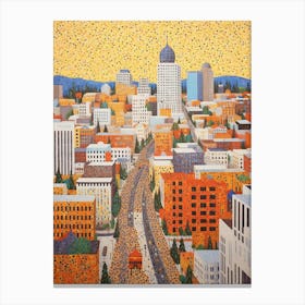 Spokane Washington Pixel Art 10 Canvas Print